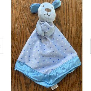 PRESTIGE BABY Boys Blue Bear Cuddle Security Blanket Star White Plush Lovey
